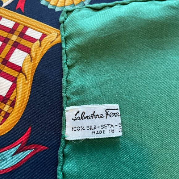 Salvatore Ferragamo Vintage Silk Scarf – Equestrian & Sports Theme - Picture 14 of 15